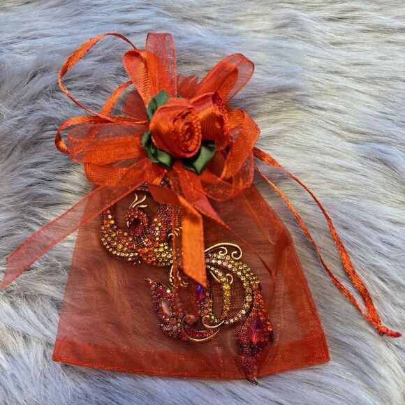 Fantasy Phoenix Rising/Dragon Roaring Brooch Pin- “Phoenix Heart. Dragon Soul.” - Picture 7 of 8